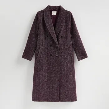 Dámský kabát Reserved - Kabát ze směsi vlny - karmínová - 656IG-92M - 656IG-92M-L