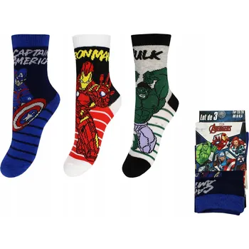 AVENGERS MARVEL PONOŽKY PRO CHLAPCE 3-BALENÍ 23/26