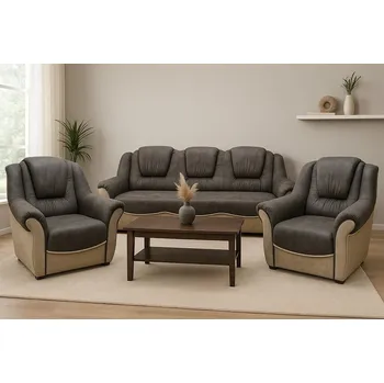 Sedací souprava Falco Rozkládací sedací souprava BÁRA 3F+1+1 s úložným prostorem, šedá/Preston 96 - koo Preston 31