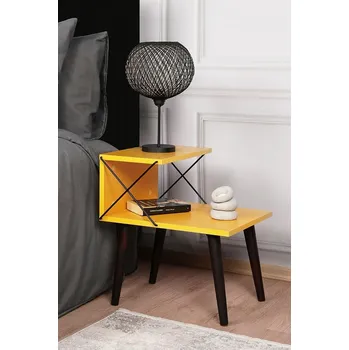 Noční stolek Cross noční stolek na nožičkách, žlutá