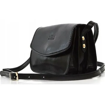 Kabelka Vera Pelle kabelka kožená kabelka přes rameno z pravé kůže černá