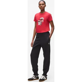 TEPLÁKY KARL LAGERFELD IKON PATCH CINCHED SWEATPANTS BLACK