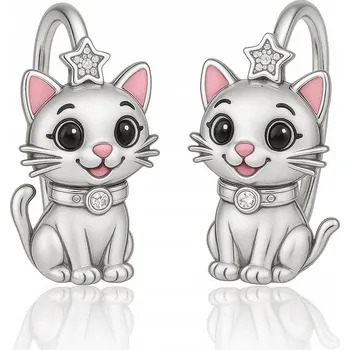 Náušnice Stříbrné náušnice Mennica Bydgoska se zirkony Ag 925, zapínání na patent, motiv zvířat