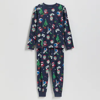 Dětská móda Reserved - Vánoční pyžamo - tmavomodrá - 982HI-59X - 982HI-59X-U15