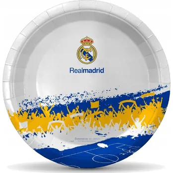 Talíř Papírové talířky REAL MADRID dekorace narozeniny FOTBAL 8ks