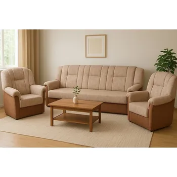 Sedací souprava Falco Sedací souprava Panda 3+1+1 Rali 3/hnědá