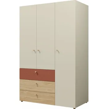 Šatní skříň Falco Skříň Yuva R1 béžová/dub/korál