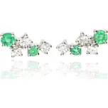 Zlatnictví Helios Zlaté náušnice s Diamanty a Smaragdy