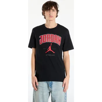 Pánské oblečení Tričko Jordan Men's T-shirt Black/ Gym Red/ Gym Red M