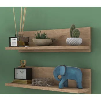 police PATERNO 2x nástěnná police, ořech/bílá