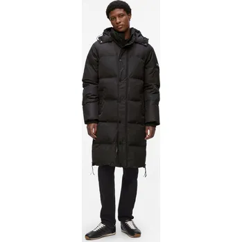 Dámský kabát KABÁT KARL LAGERFELD LONG PUFFER W/ SIDE ZIPPERS BLACK