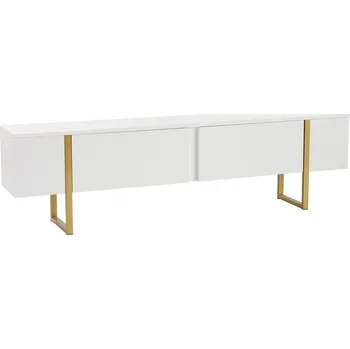 Televizní stolek Serenity TV stolek na nožičkách, bílá / zlatá