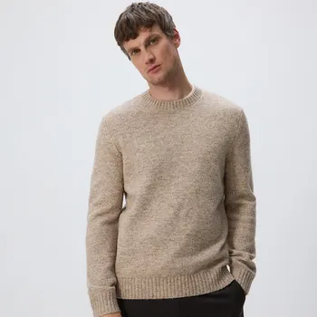 Pánský svetr Reserved - Svetr s příměsí vlny - béžová - 065FR-08M - 065FR-08M-XL