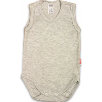 Body Body na ramínka RÁMEČEK bez rukávů Popelavá MELANŽ vel. 98 KLEKLE