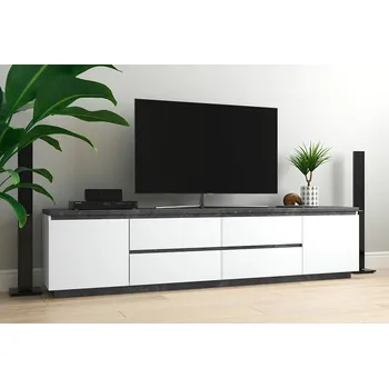 Televizní stolek AZILA televizní stolek, bílá/tmavý beton