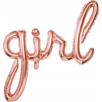 Balónek Fóliový balónek holčička, růžovo-zlatý, 77x70 cm