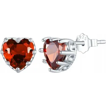 Náušnice Fraise náušnice stříbro 925 Srdce Zirkony červené