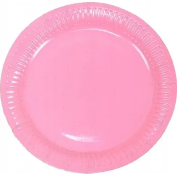 Talíř Papírové talířky narozeninové 18cm růžové 6 Ks narozeniny oslava 1. roku na jedno použití