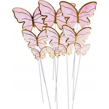Obraz Ozdoby zápichy do dortu , cupcaky, ozdoby na dorty, směs motýlů, 10 kusů , narozeninové