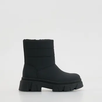 Reserved - Zateplené kotníkové boty z&nbsp;umělé kůže - černý - 671HG-99X - 671HG-99X-37