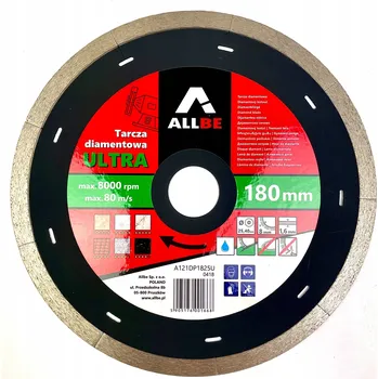 Řezný kotouč Diamantový kotouč Allbe 180 mm pro řezání dlažby a keramiky, 1,6 mm, 25,4 mm