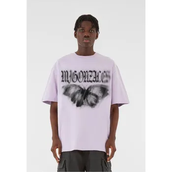 Pánská móda MJG Heavy Oversized Tee - BUTTERFLY ILLUSION - lilac M