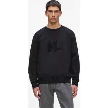 Pánská mikina MIKINA KARL LAGERFELD EMBELLISHED KL SWEATSHIRT BLACK