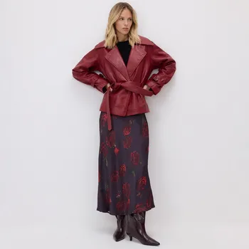 Dámská sukně Reserved - Sukně s potiskem růží - tmavě fialová - 107JP-49X - 107JP-49X-M