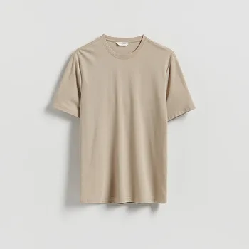 Pánské oblečení Reserved - Regular tričko s viskózou - béžová - 509EX-08X - 509EX-08X-XL