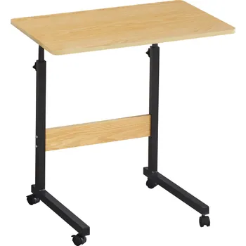 Psací stůl Nastavitelný PC stůl s kolečky, dub/černá, JUSTUS