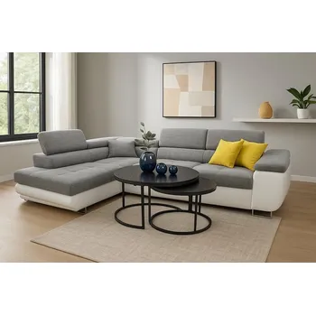 Sedací souprava Falco Sedací souprava Tony L šedobílá Látka: Berlin01+eko bílá