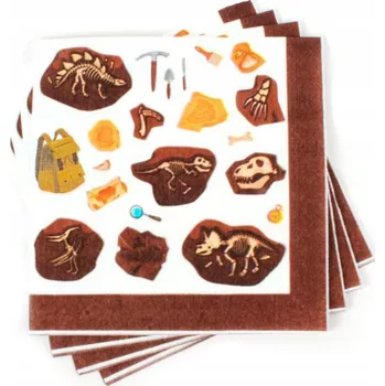 Papírový ubrousek PAPÍROVÉ UBROUSKY ubrousky s motivem vykopávek dinosaurů, narozeninová dekorace 12 Ks , PG