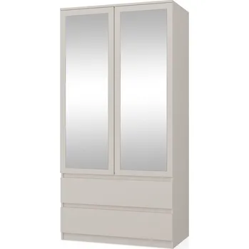 Šatní skříň Falco Šatní skříň Malvína 2S-90 kašmír/zrcadlo