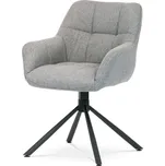 Autronic Židle jídelní, šedá látka, otočný mechanismus 90°/90° (L/P), černý kov HC-532 SIL2