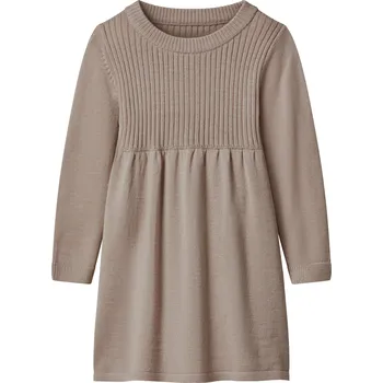 Dívčí šaty lupilu® Dívčí pletené šaty z vlny Merino (béžová, 98/104)