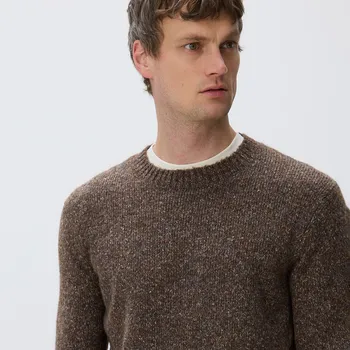 Pánský svetr Reserved - Svetr s příměsí vlny - hnědá - 065FR-88M - 065FR-88M-XXL