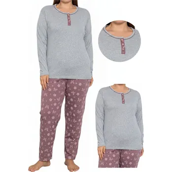 Dámské noční prádlo Christina Secret dámské pyžamo bavlna šedá, velikost XXL