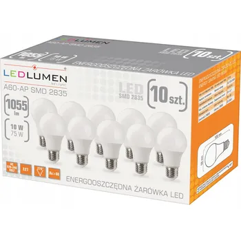 Žárovka LED žárovky LEDLUMEN E27 A60 10 W 1055 lm 10 ks