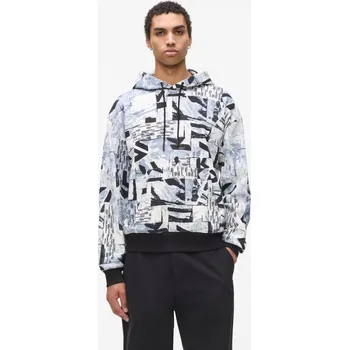 Pánská mikina MIKINA KARL LAGERFELD JEANS KLJ RELAXED AOP HOODIE URBAN TEXTURE AOP