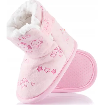 Dívčí bačkory Teplé dívčí papuče pro malé děti se zapínáním na suchý zip , velikost 25/26