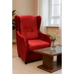 Falco Relaxační křeslo ušák René Mexa Velvet 590 vínové