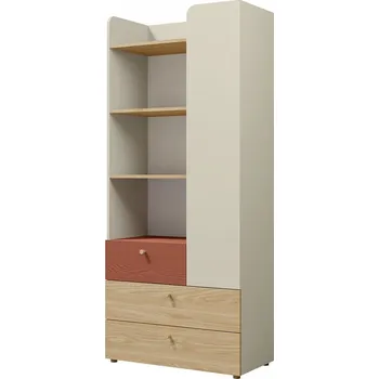 Ložnice Falco Skříň s regálem Yuva R3 béžová/dub/korál