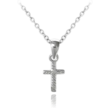 Náhrdelník Minet Stříbrný řetízek s křížkem stříbrný