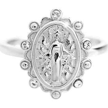 Prsten JSB bijoux s.r.o. Stříbrný prsten s madonou a s krystaly Swarovski Crystal (Stříbro 925/1000)