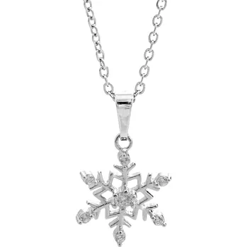Náhrdelník JSB bijoux s.r.o. Stříbrný náhrdelník se sněhovou vločkou a s Kubickými zirkony Crystal (Stříbro 925/1000)