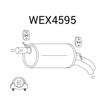 Zadní díl výfuku QWP Zadní tlumič výfuku QWP WEX4595