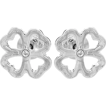 Náušnice JSB bijoux s.r.o. Náušnice puzety z bižuterní slitiny čtyřlístek s prázdnými lístky ozdobený krystalem Swarovski ve středu Crystal