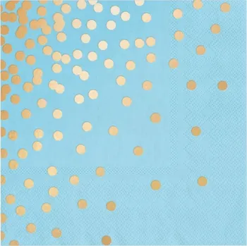Papírový ubrousek UBROUSKY MODRÉ ZLATÉ TEČKY 33X33CM 10 KS