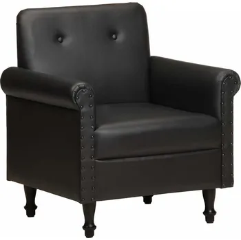 Křeslo zahrada-XL Klubové křeslo černé pravá kůže 320779