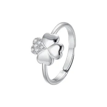 Prsten Prsten Luca Barra z chirurgické oceli se čtyřlístkem ANK626